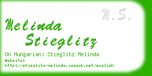 melinda stieglitz business card